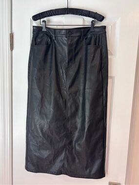 Ann Taylor weekend faux leather midi skirt size 12 NWT